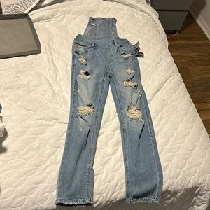 Garage distressed overall jeans size xs or 0